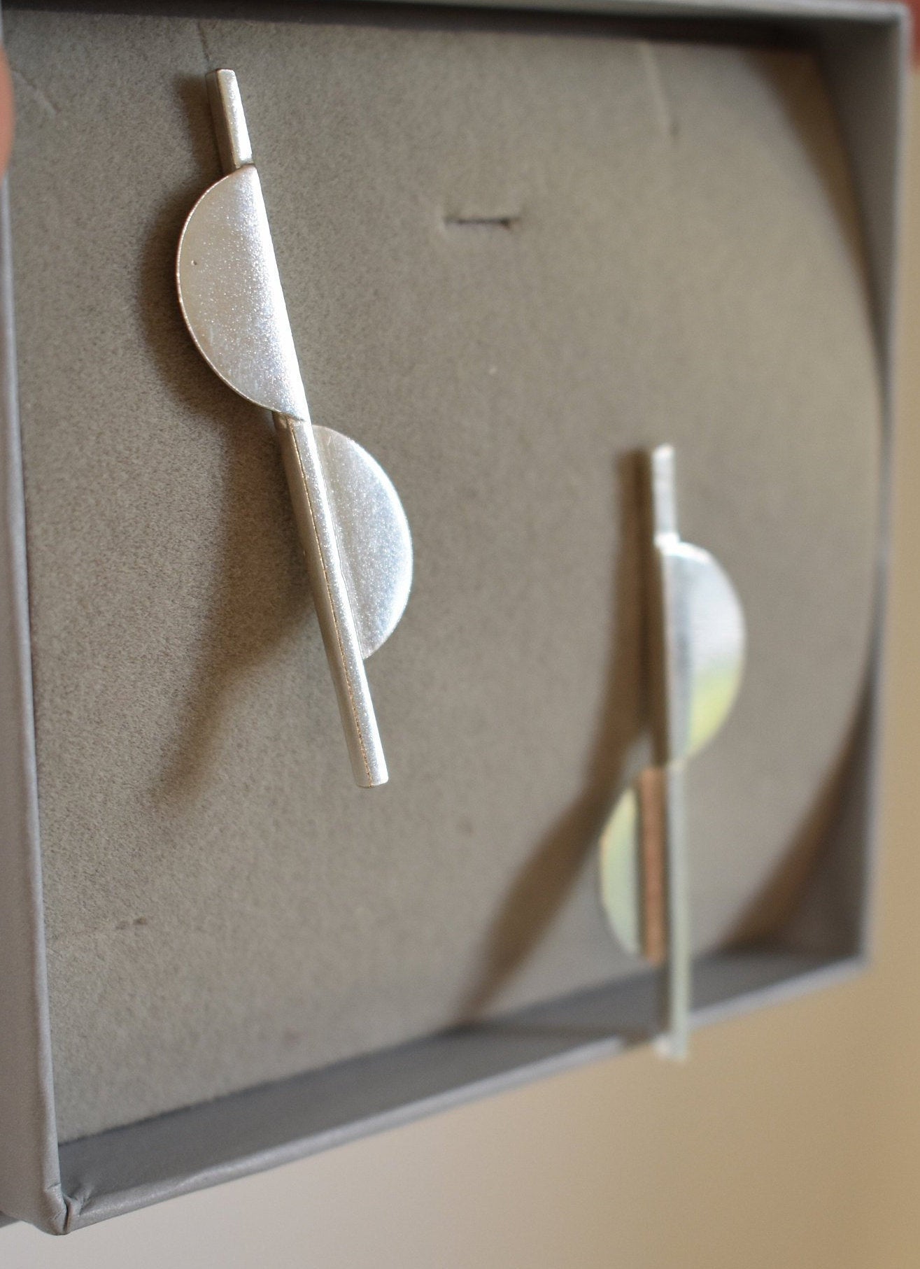 Bauhaus Style Sterling Silver Earrings,