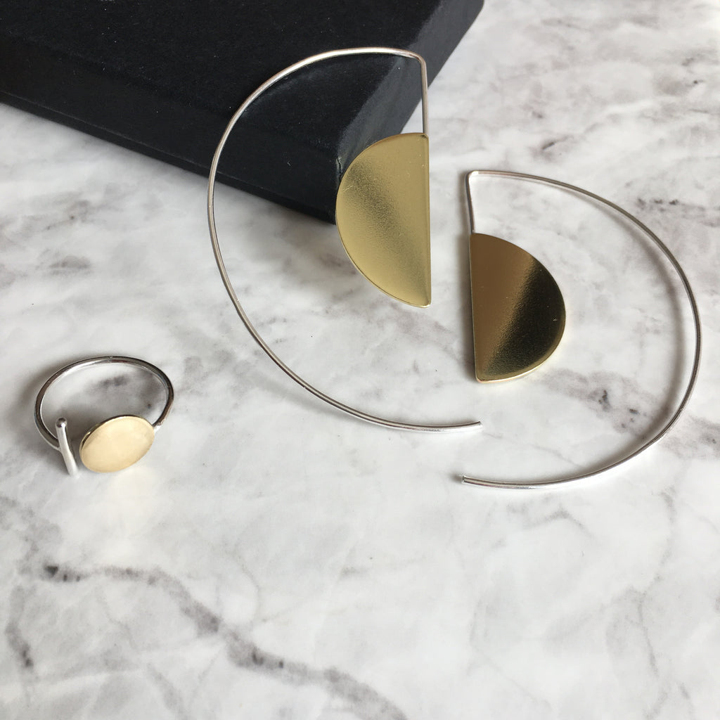 Bauhaus earrings and ring set