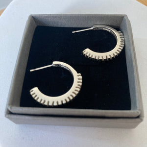 Sterling silver cog earrings